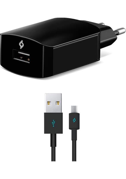 Ttec SmartCharger Seyahat Şarj Aleti 2.1A + Micro USB Kablo Siyah 2SCS20MS