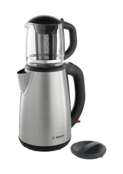 Bosch TTA5603 1,7 L Paslanmaz Çelik Su Isıtıcı ve 0,8 L Cam Demlikli Çay Makinesi