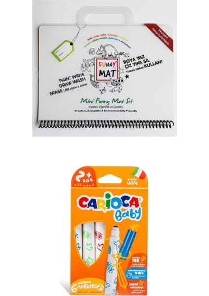 Akademi Çocuk - Funny Mat Akademi Çocuk Mini Set + Carioca Baby 6 lı Keçeli Kalem