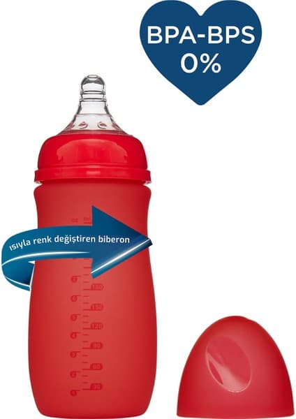 Bebedor Isıya Duyarlı Renk Değiştiren Cam Biberon 260 ml -52302