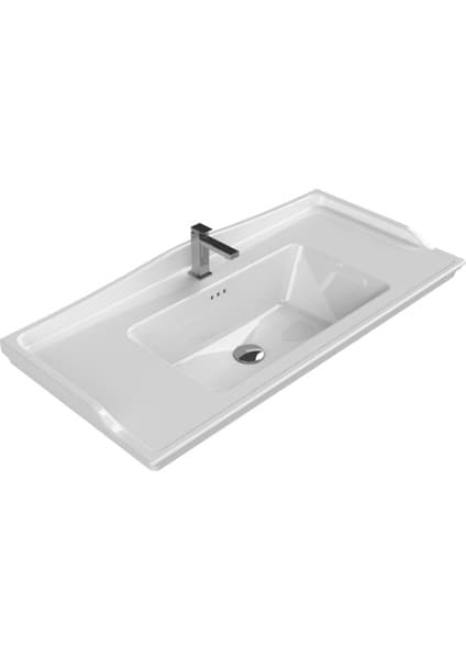 Turkuaz Seramik Kapadokya 100x48 cm Etajerli Lavabo