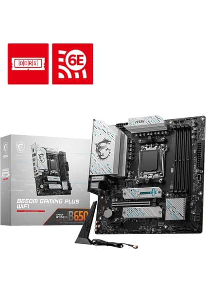 MSI B650M GAMING PLUS WIFI AM5 DDR5 7200MHZ(OC) HDMI DP M.2 USB3.2 2.5G LAN WI-FI 6E mATX