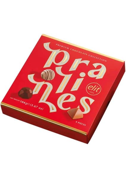 Elit Çikolata Premium Chocolate Collection Pralines Kırmızı Kutu 104 gr Glutensiz