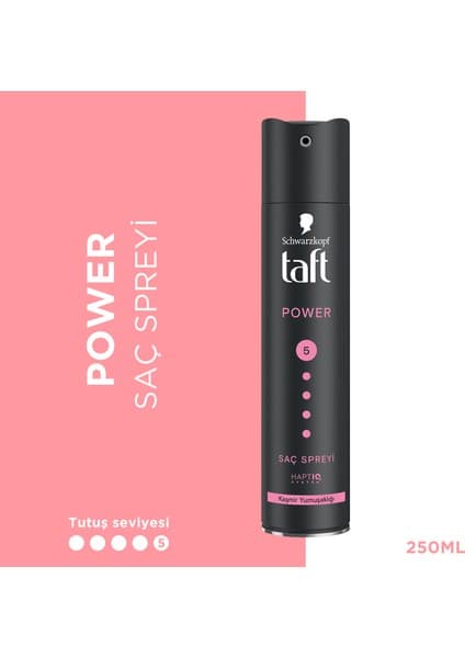 Taft Schwarzkopf Taft Power Saç Spreyi Mega Güçlü 24 Saat Hacim 250 ml Kuru Yıpranmış Saçlara Kaşmir Yumuşaklığı