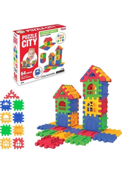 Dede Puzzle City 64 Parça Şehir Temalı