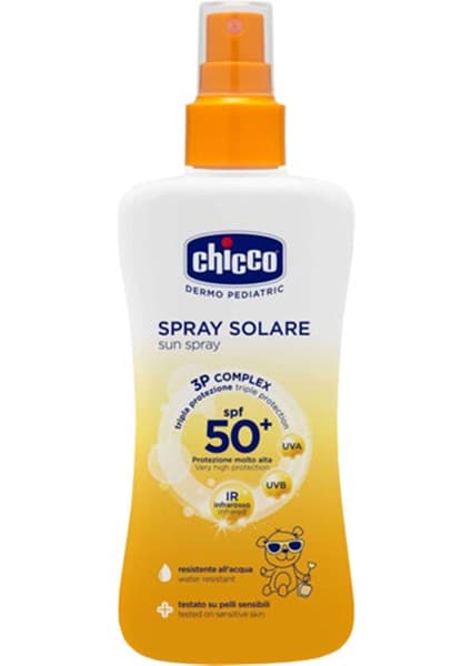 Chicco Güneş Spreyi SPF 50+ 150 ml Hassas Ciltler için Suya Dayanıklı Hipoalerjenik Vitamin E