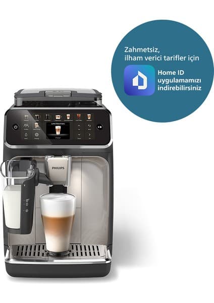 Philips 5500 Serisi LatteGo Tam Otomatik Espresso Makinesi 20 Sıcak ve Soğuk İçecek, SilentBrew, Dokunmatik Ekran, EP5547/90