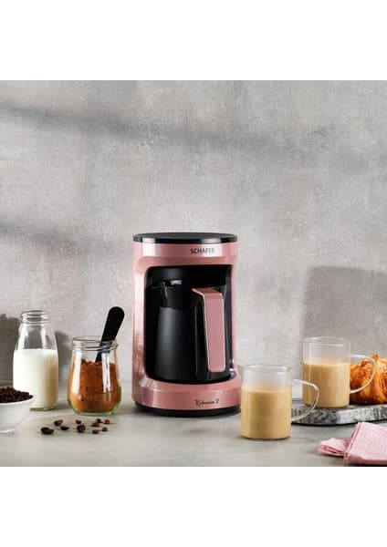 Schafer Kahvecim S Otomatik Sütlü Türk Kahve Makinesi 500 ml 4 Fincan Kapasite Rose Gold Tasarım