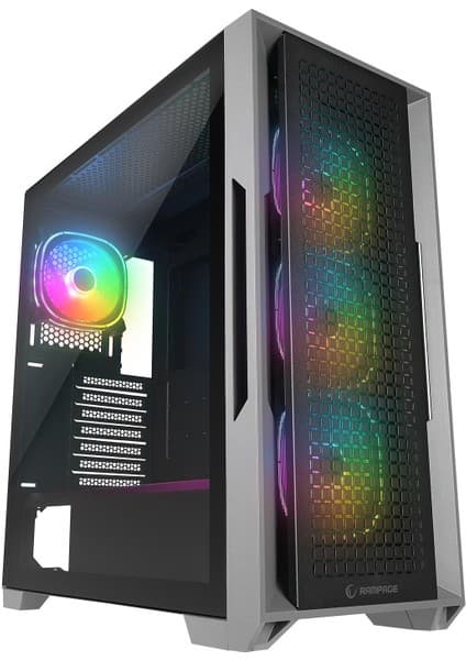 Rampage Radıant V1 Black 2* Usb3.0 Temperli 4*argb Fan+Hub E-Atx Exclusive Gaming Kasa