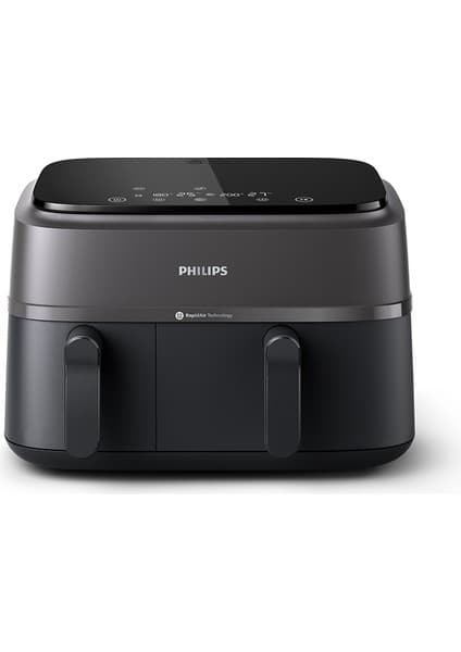 Philips 3000 Serisi Airfryer Çift Hazneli, Rapid Air Plus Teknolojisi, 8 Ayarlı Dijital Ekran, HomeID Uygulaması, NA350/00