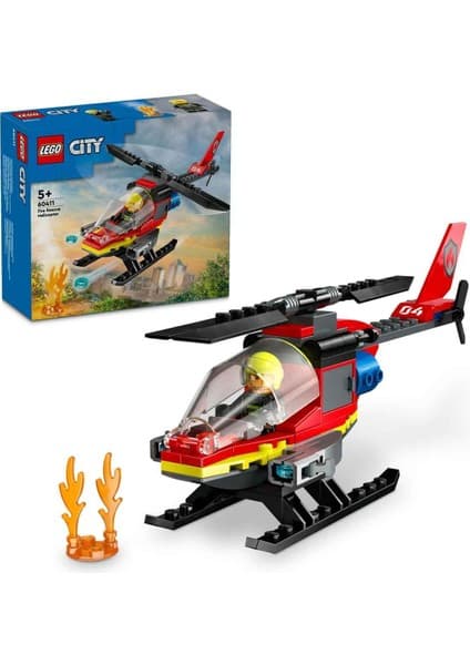 LEGO ® City İtfaiye Kurtarma Helikopteri 60411 - 5 Yaş & Üzeri Çocuklar için Yaratıcı Oyuncak Yapım Seti (85 Parça)