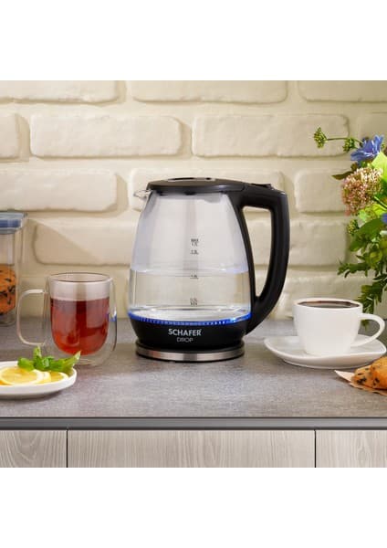 Schafer Drop Cam Su Isıtıcı (Kettle)-Siyah