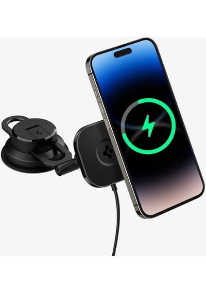 Spigen Mag Fit ITS35W-3 MagSafe Uyumlu Kablosuz Şarj özellikli Araç İçi Torpido Üstü Telefon Tutucu - ACP04629