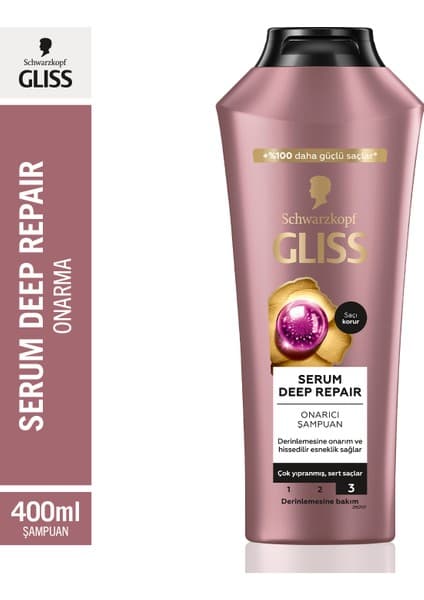 Gliss Schwarzkopf Gliss 400 Ml Onarıcı Şampuan Besleyici Etki ile Yıpranmış Saçlar için Derinlemesine Bakım
