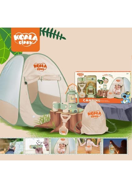 Learning Fun 6 Parçalı Işıklı Çadırlı Kamp Eşyaları Seti Oyuncak Oyun Seti Çocuk Oyun Çadırı