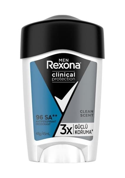 Rexona Men Clinical Protection Erkek Stick Deodorant Clean Scent Güçlü Koruma 45 ml