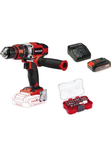 Einhell TE-CD 18/48 Li-i, Akülü Darbeli Vidalama Seti ( 2,5 Ah Akü ve Şarj Cihazı , 32 Parça Uç Seti Dahildir)