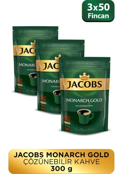 Jacobs Monarch Gold Granül Kahve 100 gram x 3 Paket Kafeinli Yoğun Aroma ile Pratik Demleme İmkanı