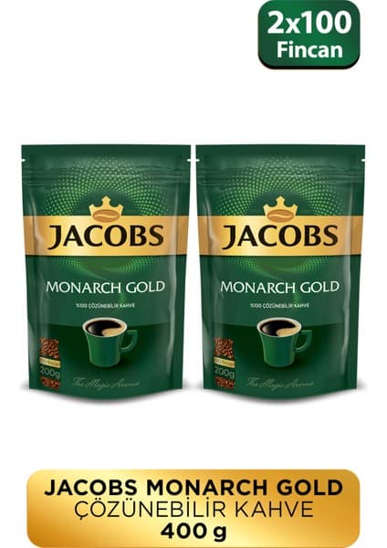 Jacobs Monarch Gold 400 gr Granül Kahve Kafeinli Lezzetli ve Taze Çekilmiş Kahve