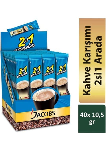 Jacobs 2'si 1 Arada 40 Adet Öğütülmüş Stick Kahve - Türkiye Menşeli Monarch Aromalı