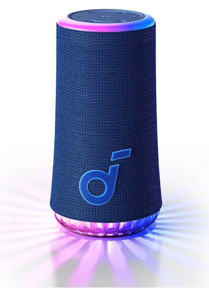 Anker Soundcore Glow Taşınabilir Hoparlör - 360° Ses Bluetooth Hoparlör - Senkronize Radyant Işık - A3166 -Mavi