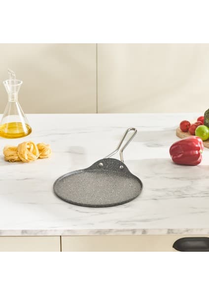 Karaca Granit Kaplama 24 cm Yapışmaz Gri Beyaz Desenli Tek Parça Krep Tavası