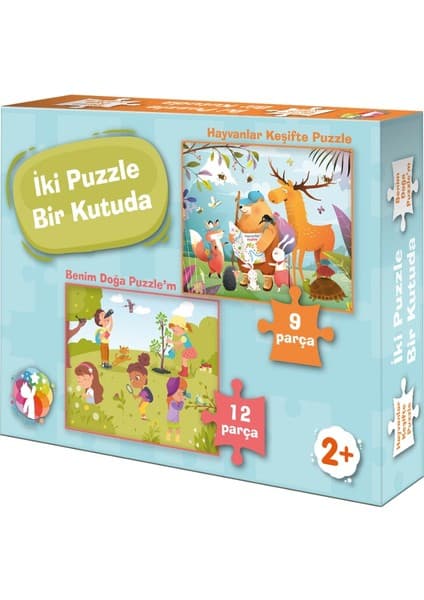 Mert Bebek Iki Puzzle Bir Kutuda Hayvanlar Keşifte - Benim Doğa Puzzlem 10 Parça 2 - 4 Yaş Eğlenceli Tasarım