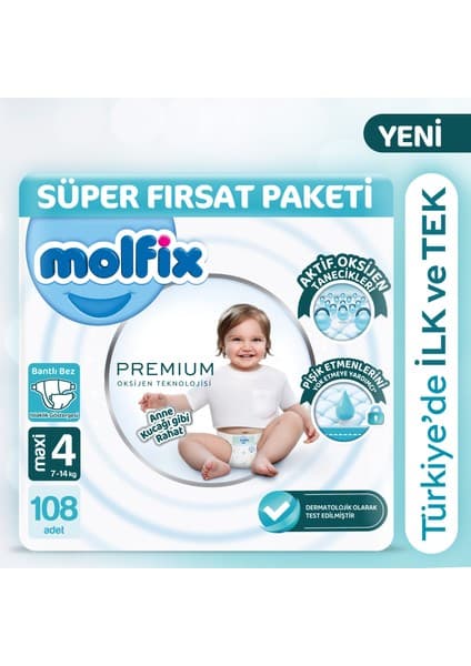 Molfix Premium Süper Fırsat Paketi 4 Beden 108 Adet