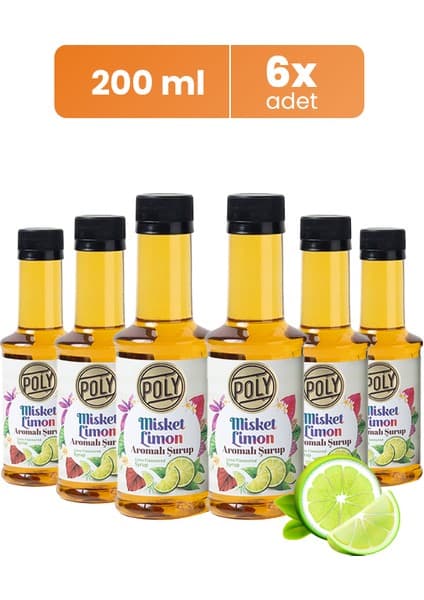 Addis Ababa Coffee 6'lı Misket Limon Aromalı Kahve Şurubu 6x200 ml & Premium Blend Kahve 100 gr