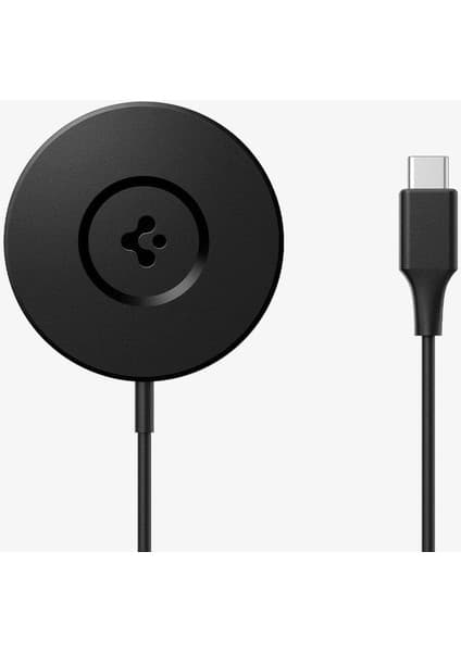 Spigen Mag Fit (7.5W) Manyetik Kablosuz Şarj Cihazı iPhone için MagSafe özellikli Siyah - ACH04238 (Spigen TR Garantili)