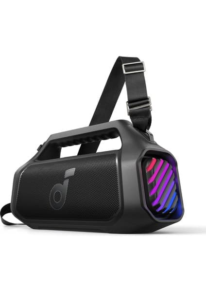 Anker Soundcore Boom 2 Plus Bluetooth Hoparlör - 140W- 2+2 Stereo Kanal - BassUp 2.0 - 30W Hızlı Şarj - 20 Saat Oynatma Süresi - IPX7 Su Geçirmezlik - RGB Işıklar - USB-C - Özel EQ - Siyah - A3134