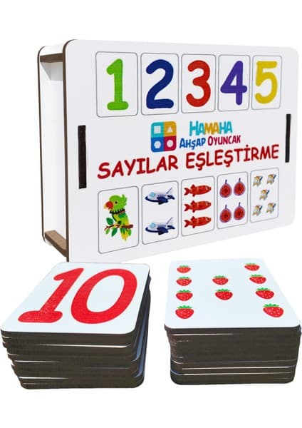 Hamaha Eğitici Ahşap Oyuncak | Sayılarla Zihinsel Becerileri Geliştiren Ahşap Denkleştirme Blokları | 20 Parça Kutulu Eğitici Oyuncak