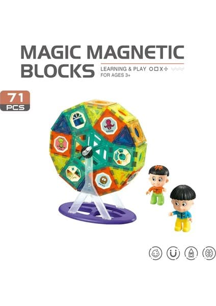 Learning Fun Magic Magnetic Blocks 71 Parça Manyetik Oyuncak Bloklar Seti