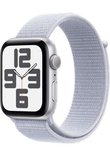 Apple Watch SE GPS, 40 mm Gümüş Rengi Alüminyum Kasa ve Bulut Mavisi Spor Loop