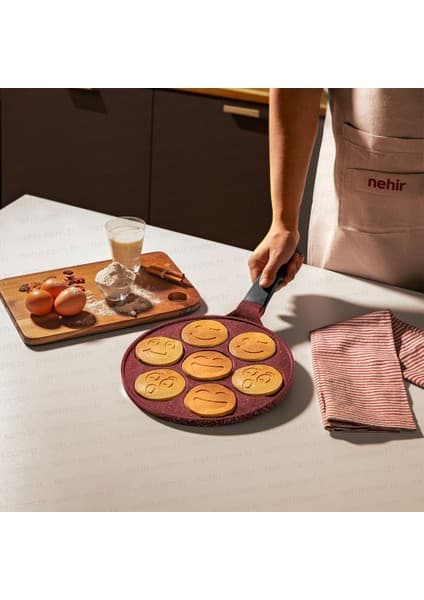 Nehir Bordo Alüminyum Döküm 27 Cm Krep Tavası