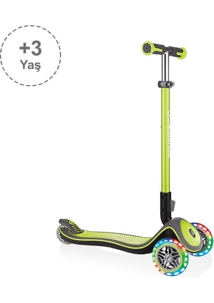Globber Elite Deluxe Işıklı Scooter - Yeşil