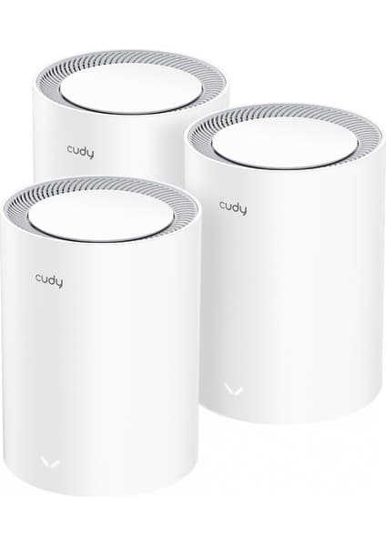 Cudy M1800 3-Pack AX1800MBPS 2.4/5ghz Ap/re/wısp Gigabit Mu-Mımo Kablosuz 3'lü Mesh Wi-Fi 6 Sistemi
