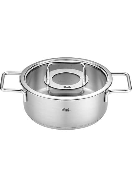 Fissler 20 cm Çelik Basık Tencere Cam Kapaklı Ergonomik Tasarım İle Kolay Temizlik Sağlar