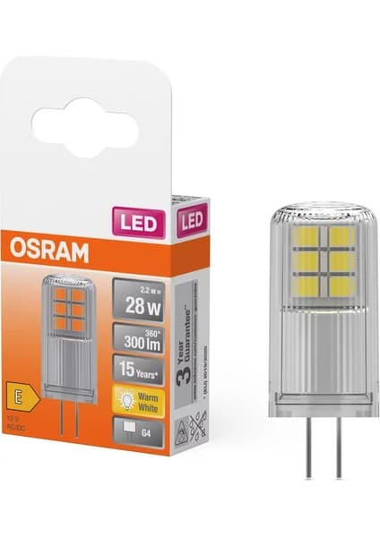 Osram Led Kapsül 2.6W 2700K 300lm G4 Duy Sarı Işık Ampul