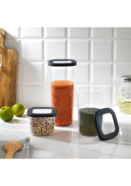 Schafer Hold 3'lü Saklama Kabı Gri Renkli Sağlığa Uygun Dayanıklı Plastik
