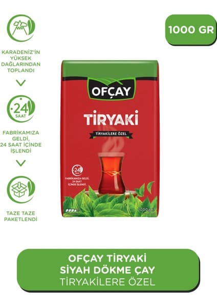 Ofçay Tiryaki Dökme Siyah Çay 1000 gr Zengin Aroma ve Kaliteyle Türkiye Menşeli