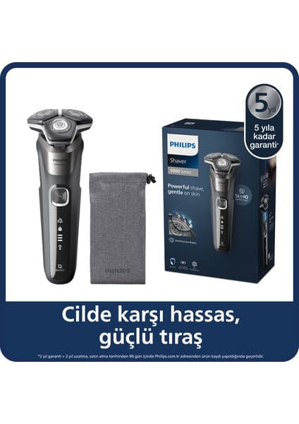 Philips 5000 Serisi Islak&Kuru Tıraş Makinesi, 360° Yüz kıvrımı başlıklar, Hassas Düzeltici,S5887/10