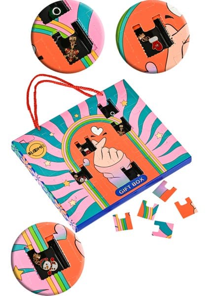 Bloomie 24 Parça Yılbaşı Temalı Sürpriz Paket Charm Takı Tasarım Seti Oyuncak Advent Calendar