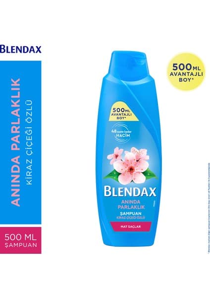 Blendax Anında Parlaklık ve Yumuşaklık Kiraz Çiçeği Özlü Şampuan 500 ml Mat Saçlar İçin