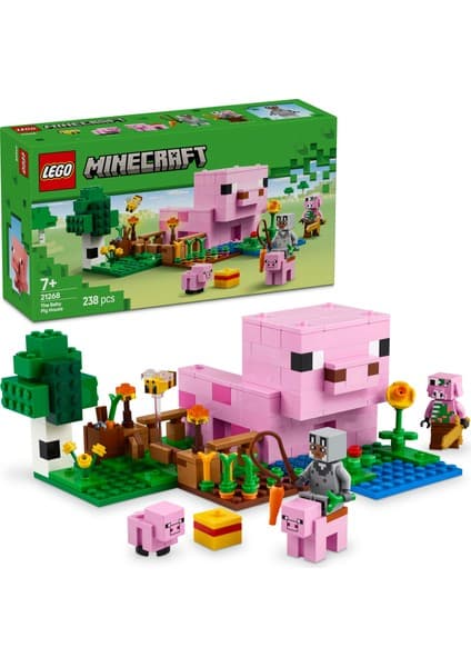 LEGO ® Minecraft® Yavru Domuz Evi 21268 - 7 Yaş & Üzeri Video Oyunu Seven Çocuklar için Yaratıcı Oyuncak Yapım Seti (238 Parça)