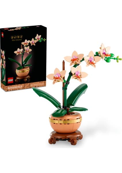 LEGO ® Botanicals Mini Orkide 10343 – Yetişkinler için Açık Renkli Terakota Saksı İçeren Dekoratif Çiçek Yapım Seti (274 Parça)
