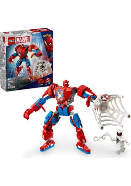 LEGO ® ǀ Marvel Örümcek Adam Robotu, Anti Venom’a Karşı 76308 - 6 yaş ve Üzeri Çocuklar için Figür İçeren Oyuncak Yapım Seti (107P)