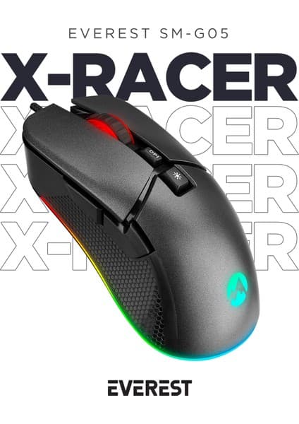 Everest SGM-05 X-Racer 7D RGB 6400DPI Optik Gaming Oyuncu Mouse