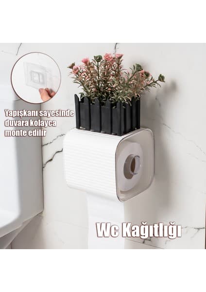 Porsima 2041 Beyaz Tuvalet Kağıtlığı Yapışkanlı ve Çok Amaçlı Kullanım İçin Pratik Çözüm