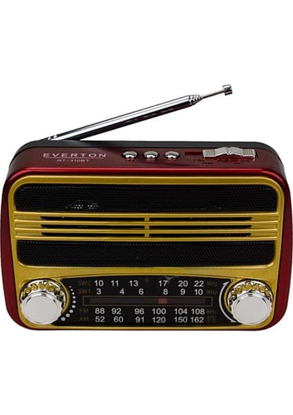 Everton Rt-310bt Bluetooth Fm-Usb-Tf Card- Şarjlı Nostaljik Radyo